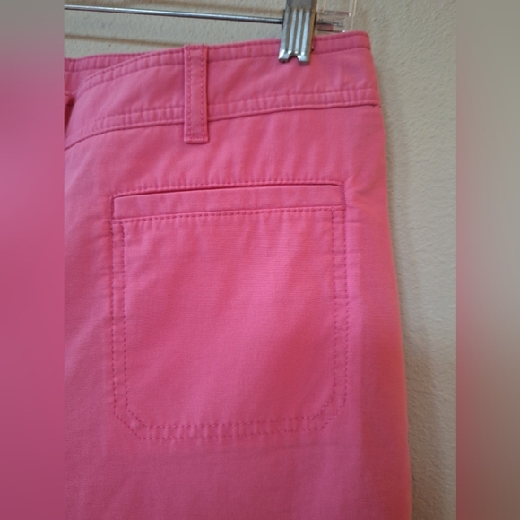 Talbots Womens Pink Geranium Wide Leg Cropped Pants Size 8P - Picture 5 of 10